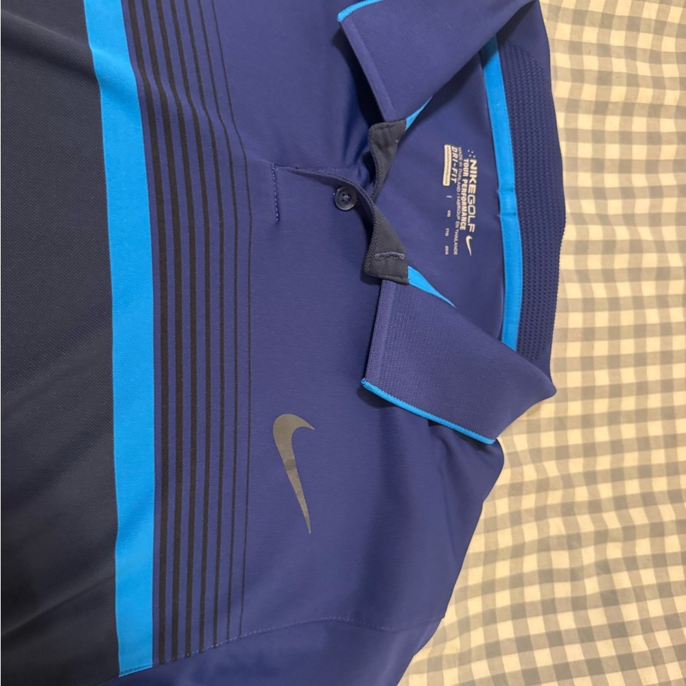 Nike Men's Blue and Black Golf polo